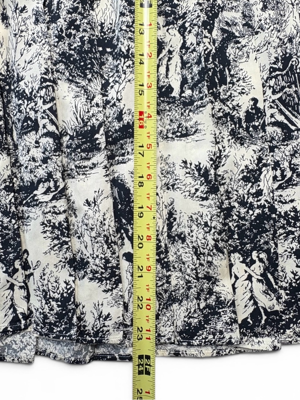 NWT J.Crew Pleated Toile Midi Skirt Drapey Viscose Twill Cream Black Size 14 - Picture 7 of 10